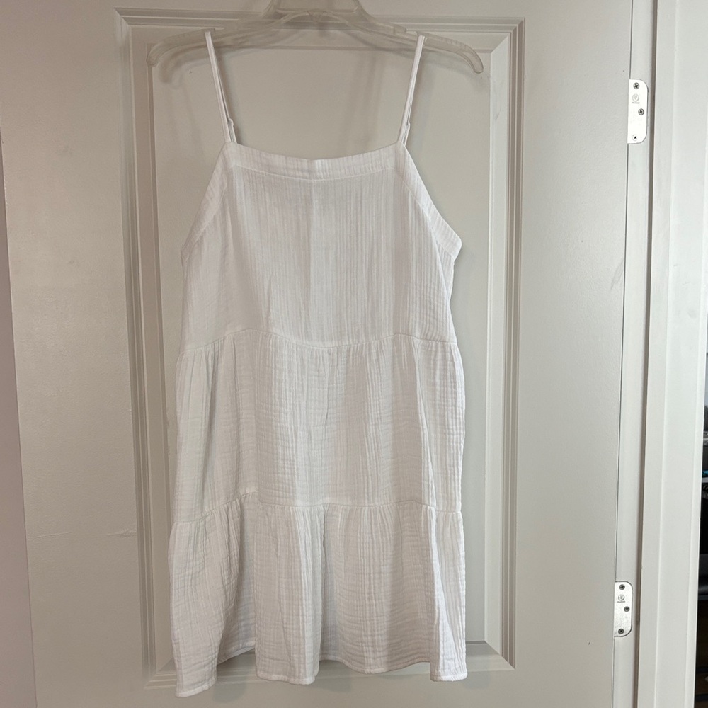NWT LOFT White Tiered Gauze Swim Coverup